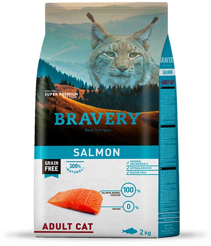 Акция на Сухой корм Bravery Salmon Adult Cat с лососем 7 кг (7630 Br Salm _7 KG) от Stylus
