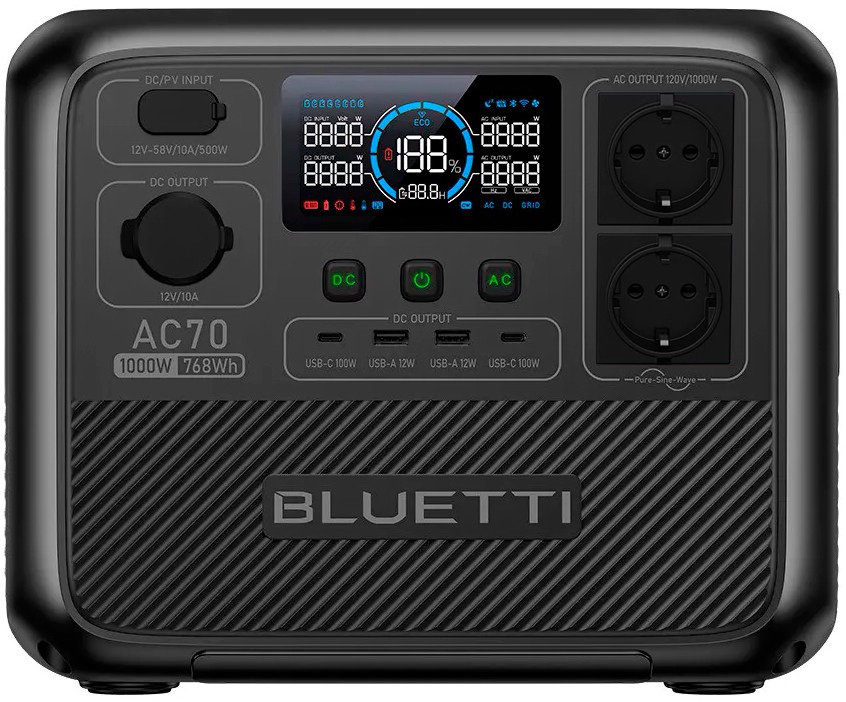 

Зарядна станція Bluetti AC70 768Wh 1000W Ua