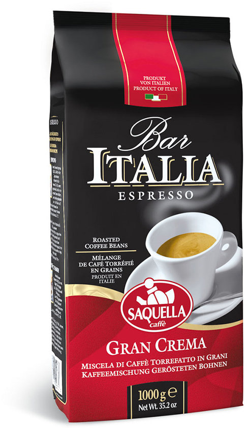 

Кофе в зернах Saquella Bar Italia Gran Crema 1 кг (8002650000753)