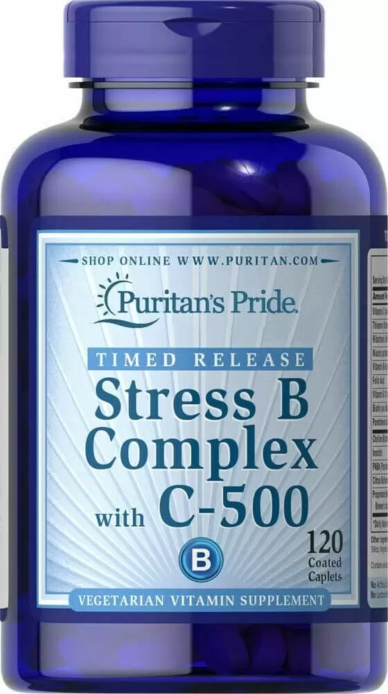 

Puritan's Pride Stress Vitamin B-Complex with Vitamin C-500 Timed Release Комплекс вітамінів В і С 120 капсул