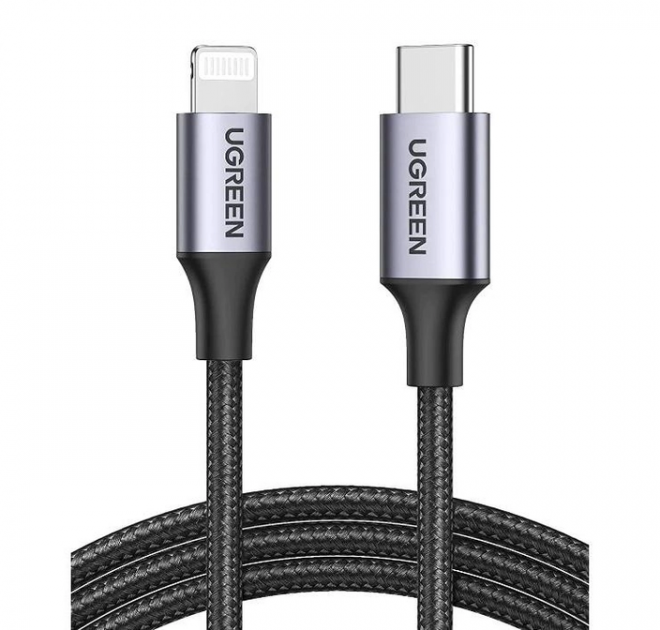 Акція на Ugreen Cable USB-C to Lightning US304 3A 36 W 1.5m Black від Y.UA