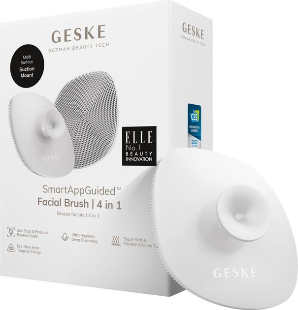 Акція на Щетка для лица Geske Facial Brush 4 в 1 White с держателем (GK000038WH01) від Stylus