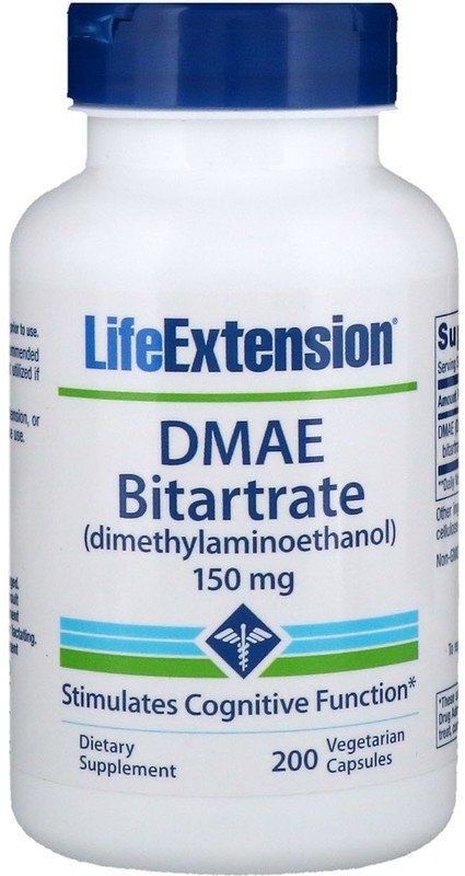 Акція на Life Extension Dmae Bitartrate 150 mg 200 Veg Caps Диметиламиноэтанол від Stylus