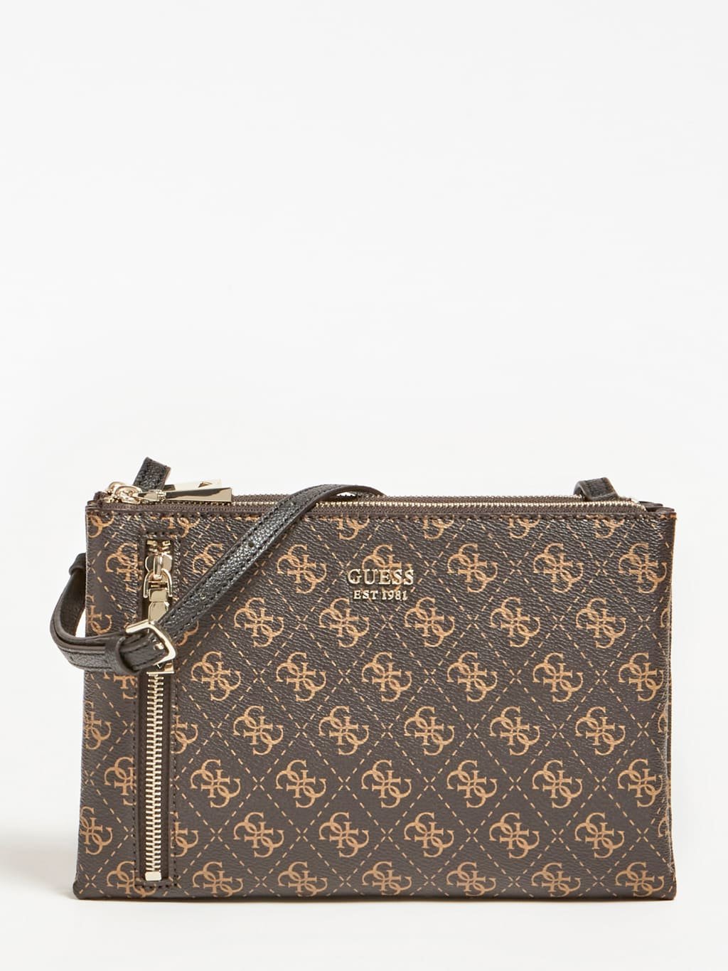 

Женская сумка через плечо Guess Naya Doudle Zip Crossbody коричневая (HWQL7881700-BBL)