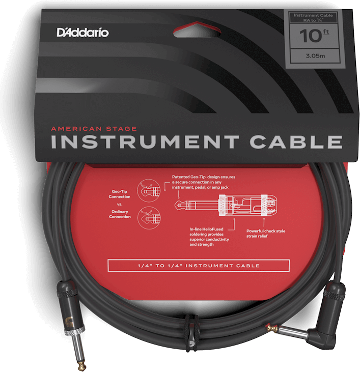 

Інструментальний кабель D'addario PW-AMSGRA-10 American Stage, Right to Straight (3m)