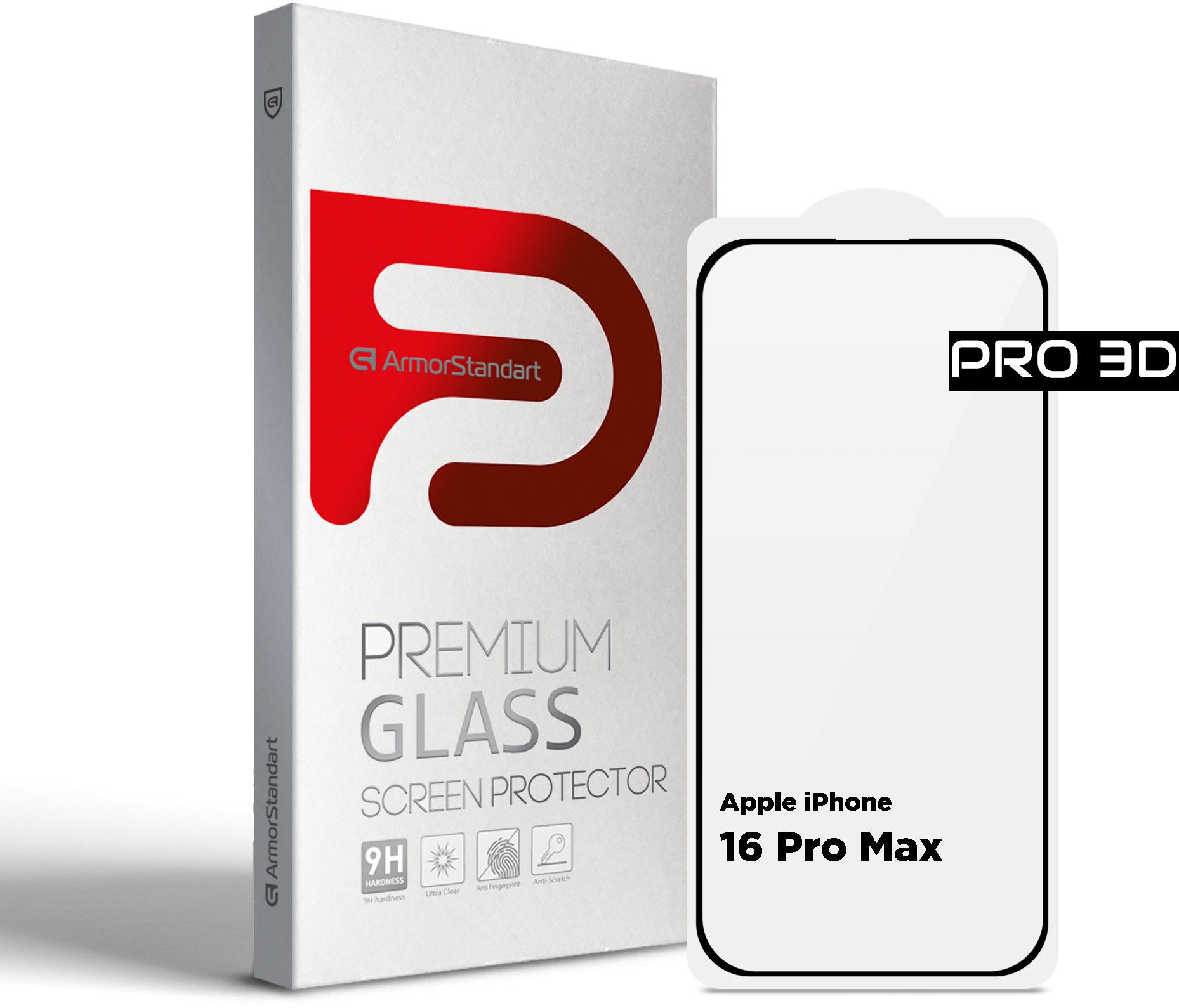 

ArmorStandart Tempered Glass Pro 3D Black for iPhone 16 Pro Max (ARM78034)