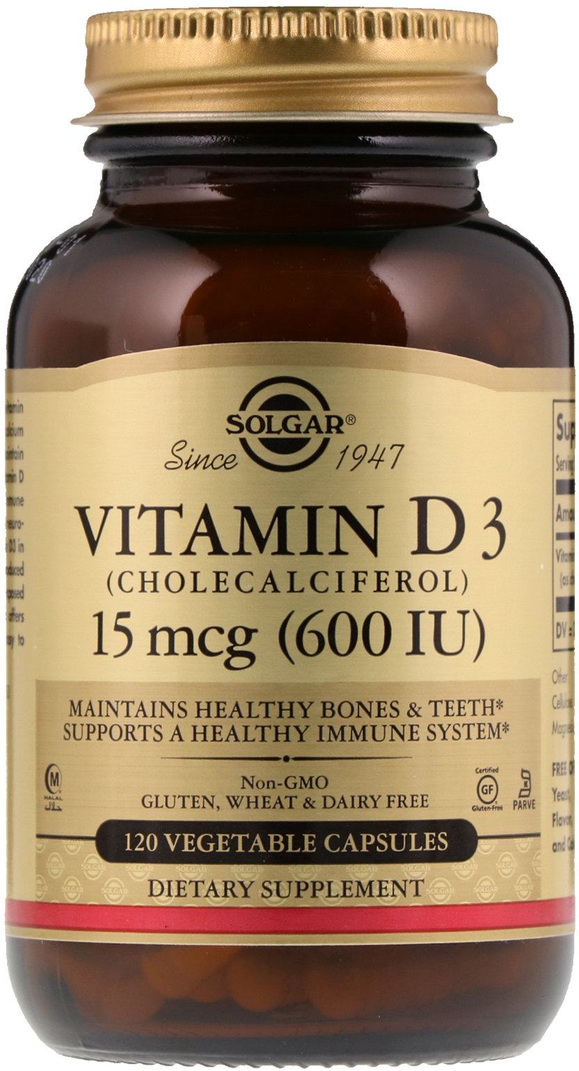 

Solgar Vitamin D3 (Cholecalciferol), 600 IU, 120 Vege Caps