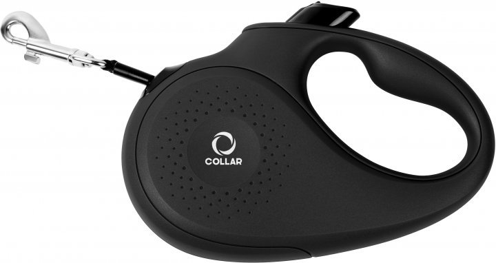 Акція на Поводок-рулетка Collar для собак размер L 50 кг 5 м лента черный від Stylus