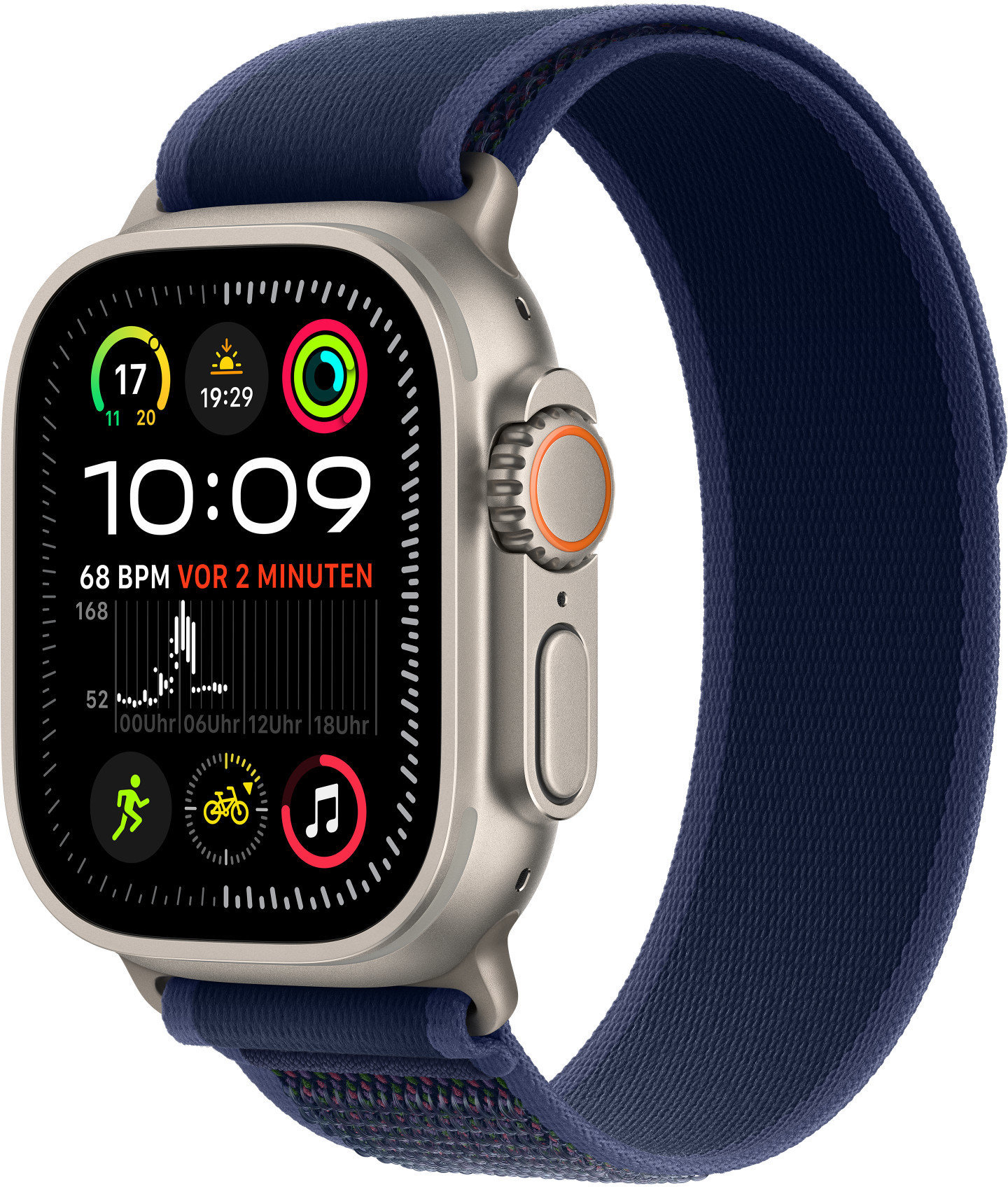 

Apple 49mm Blue Trail Loop - M/L - Natural Titanium Finish (MXTW3ZM/A)