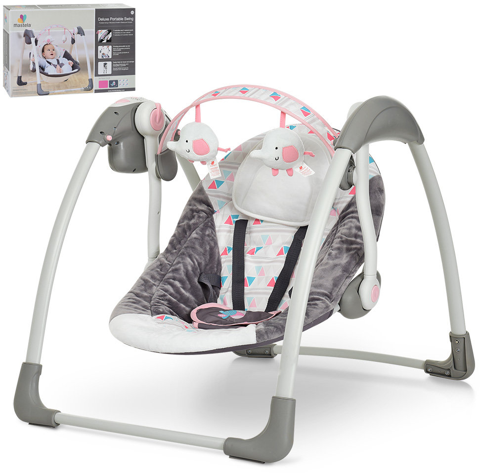 

Кресло-качалка Mastela Deluxe Portable Swing Серо-розовая (6504)