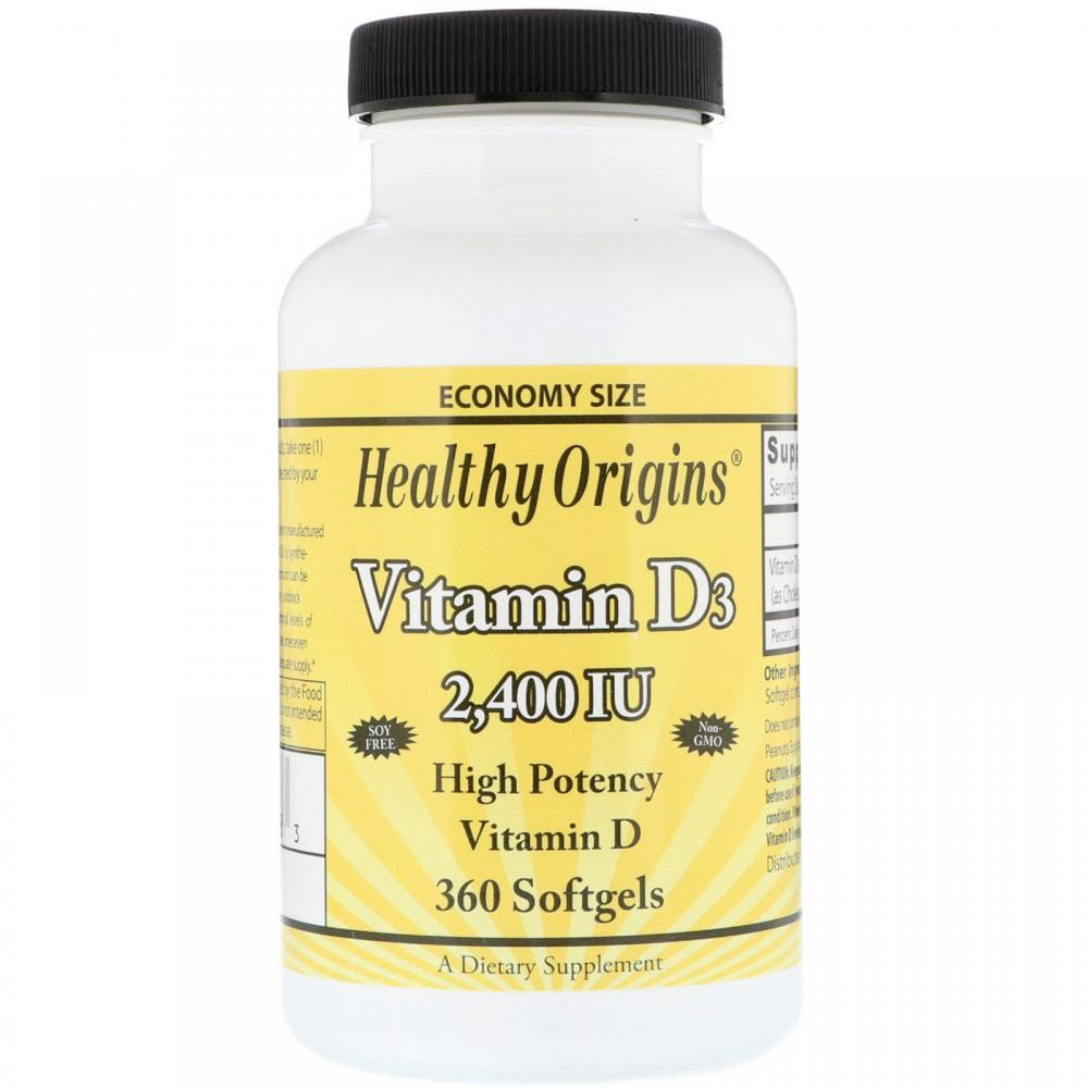 

Healthy Origins Vitamin D3 2,400 Iu 360 Softgels Витамин D3