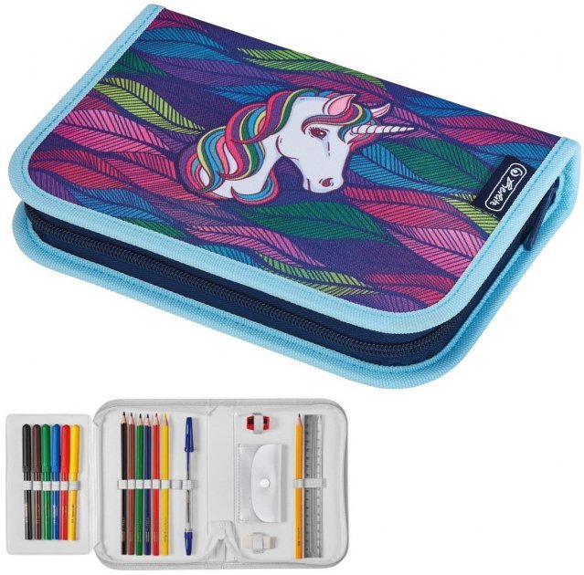 

Пенал с наполнением Herlitz Rainbow Unicorn Радужный Единорог 19 пр. (50032891U)