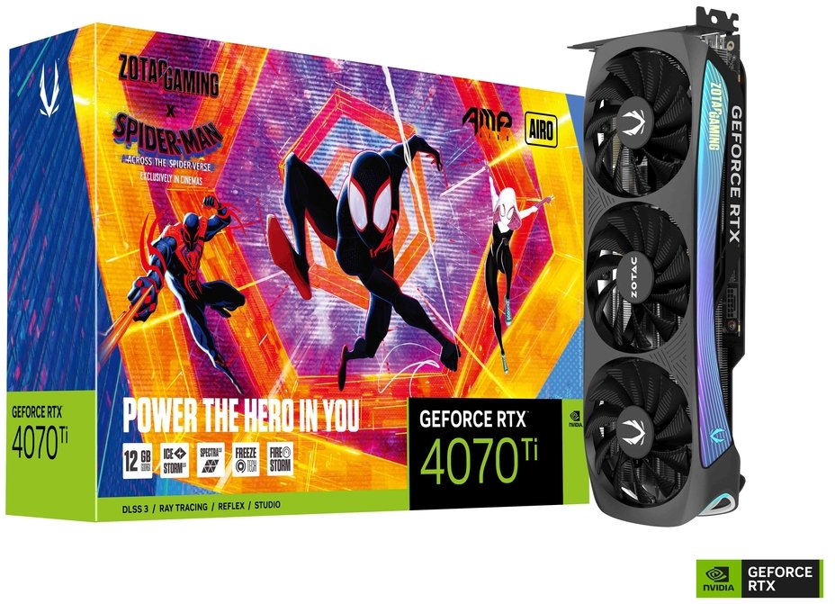 Акція на Zotac Gaming GeForce Rtx 4070 Ti Amp Airo SPIDER-MAN: Across the Spider-Verse Bundle (ZT-D40710F-10SMP) від Stylus