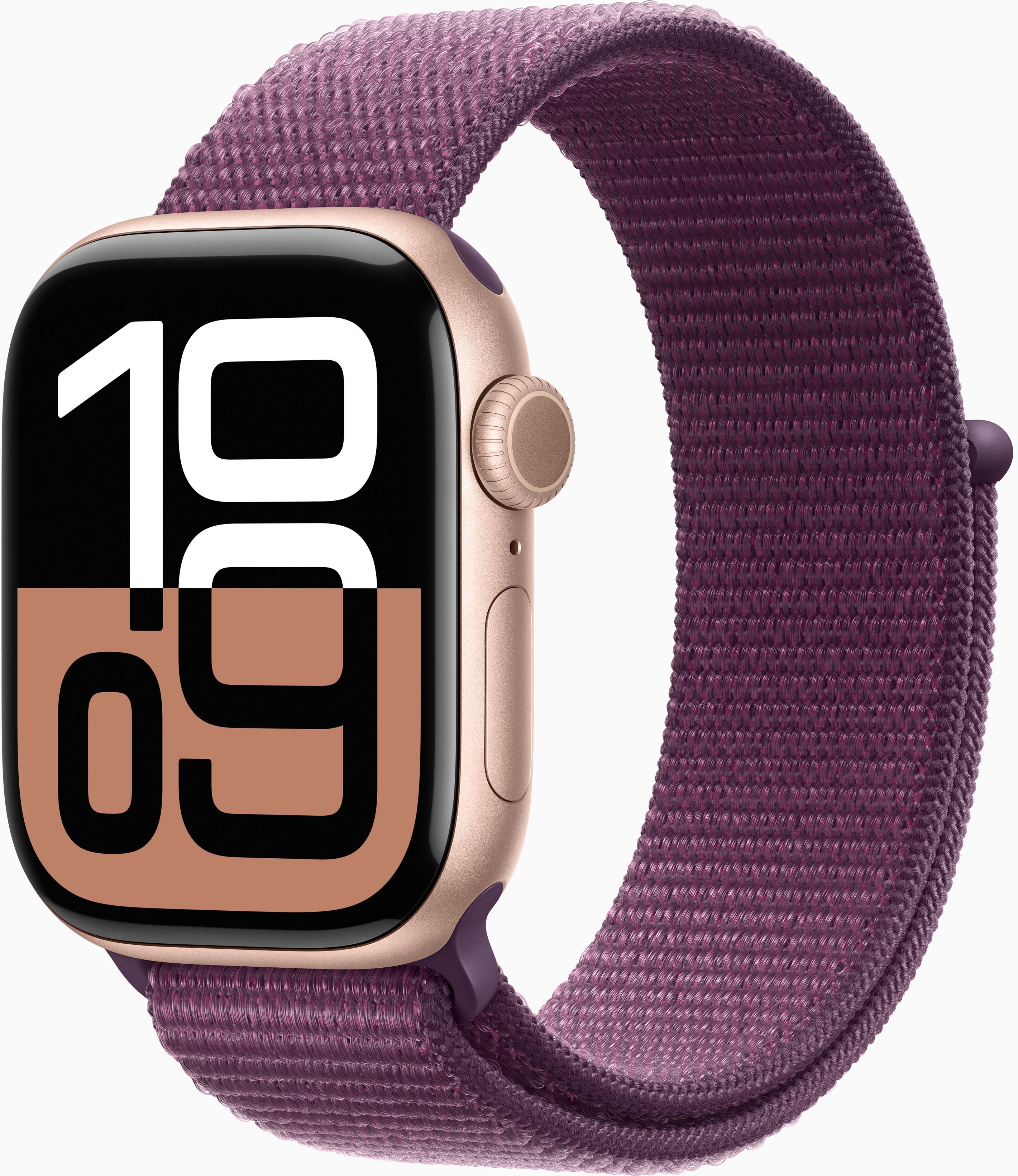 Акція на Apple Watch Series 10 42mm Gps Rose Gold Aluminium Case with Plum Sport Loop (MWWK3) від Stylus