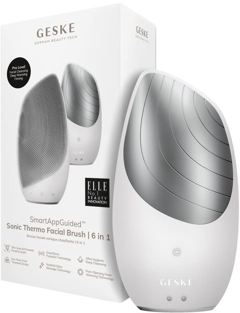 Акція на Звуковая термо щетка для лица Geske Sonic Thermo Facial Brush 6 в 1 White (GK000007WH01) від Stylus