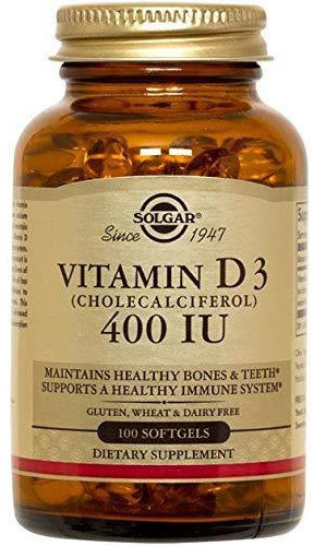 

Solgar Vitamin D3 (Cholecalciferol) 400 Iu 100 Softgels