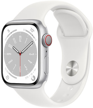 

Apple Watch Series 8 41mm GPS+LTE Silver Aluminum Case with White Sport Band Approved Вітринний зразок