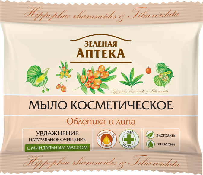 

Зеленая Аптека Мыло косметическое облепиха и липа 75 g