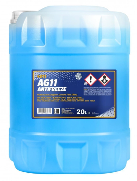 

Антифриз Mannol 4011 Longterm Antifreeze AG11 -40°C 20л синий готовый раствор (MN4011-20)