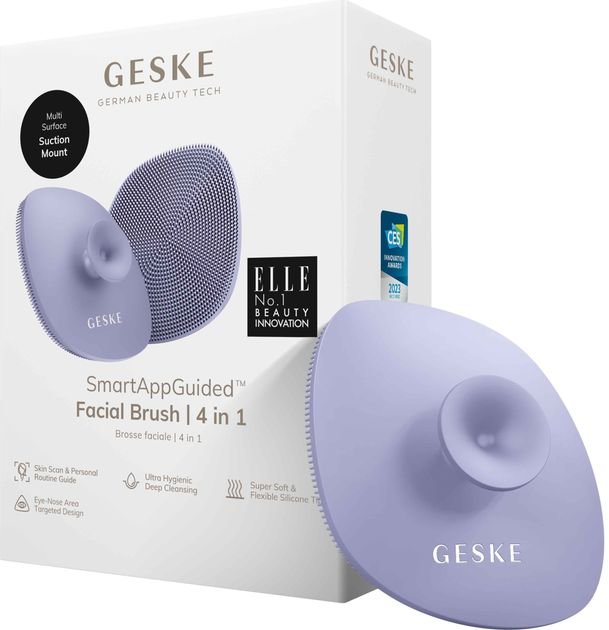 Акція на Щетка для лица Geske Facial Brush 4 в 1 Purple с держателем (GK000038PL01) від Stylus