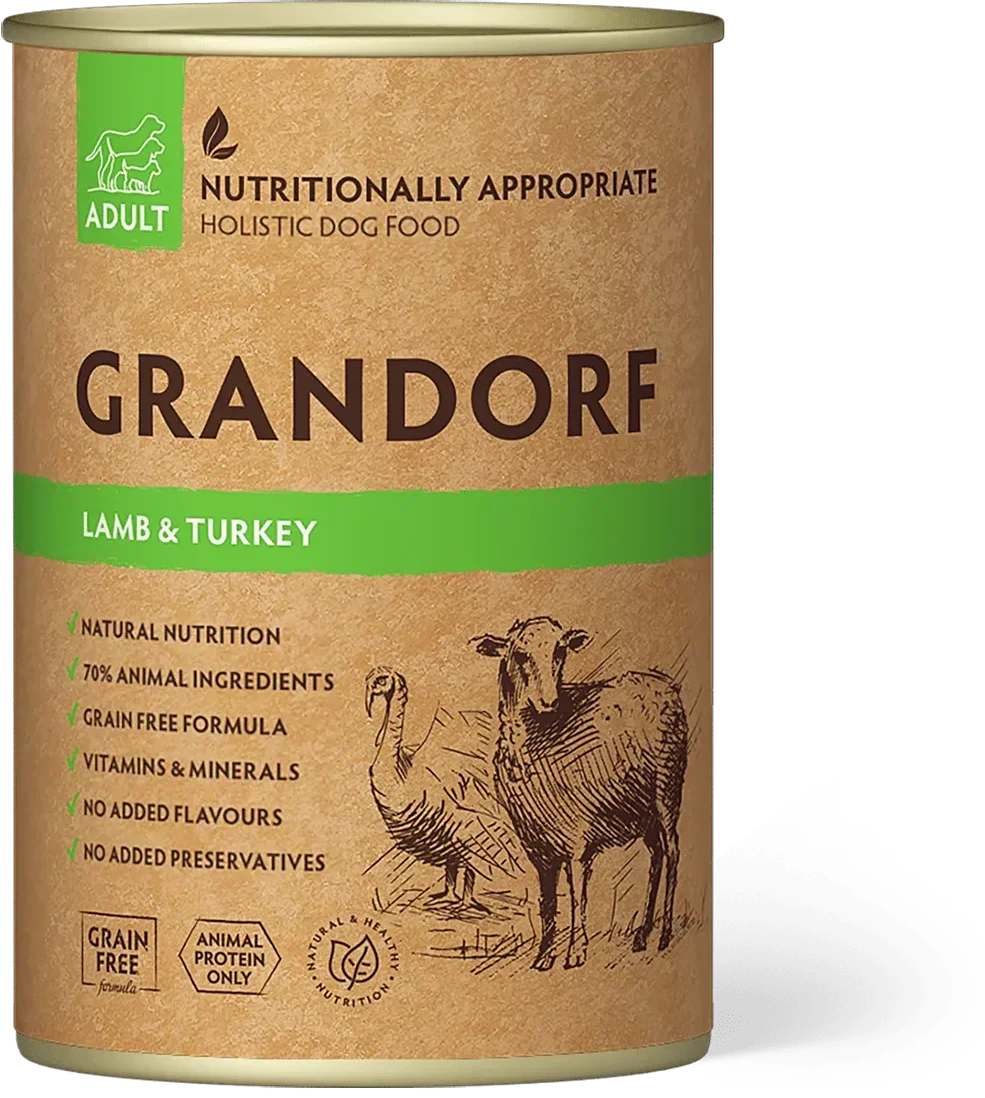 Акція на Влажный корм для взрослых собак Grandorf Lamb & Turkey Adult с ягненком и индейкой 400 г (5407007852130) від Stylus