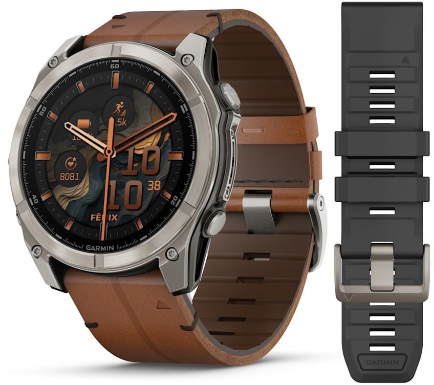 

Garmin Fenix 8 Amoled 51mm Sapphire Carbon Grey Dlc with Chestnut Leather Band (010-02905-40)