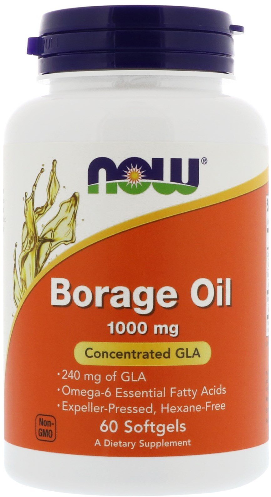 Акція на Now Foods Borage Oil 1000 mg 60 caps (Масло огуречника) від Stylus