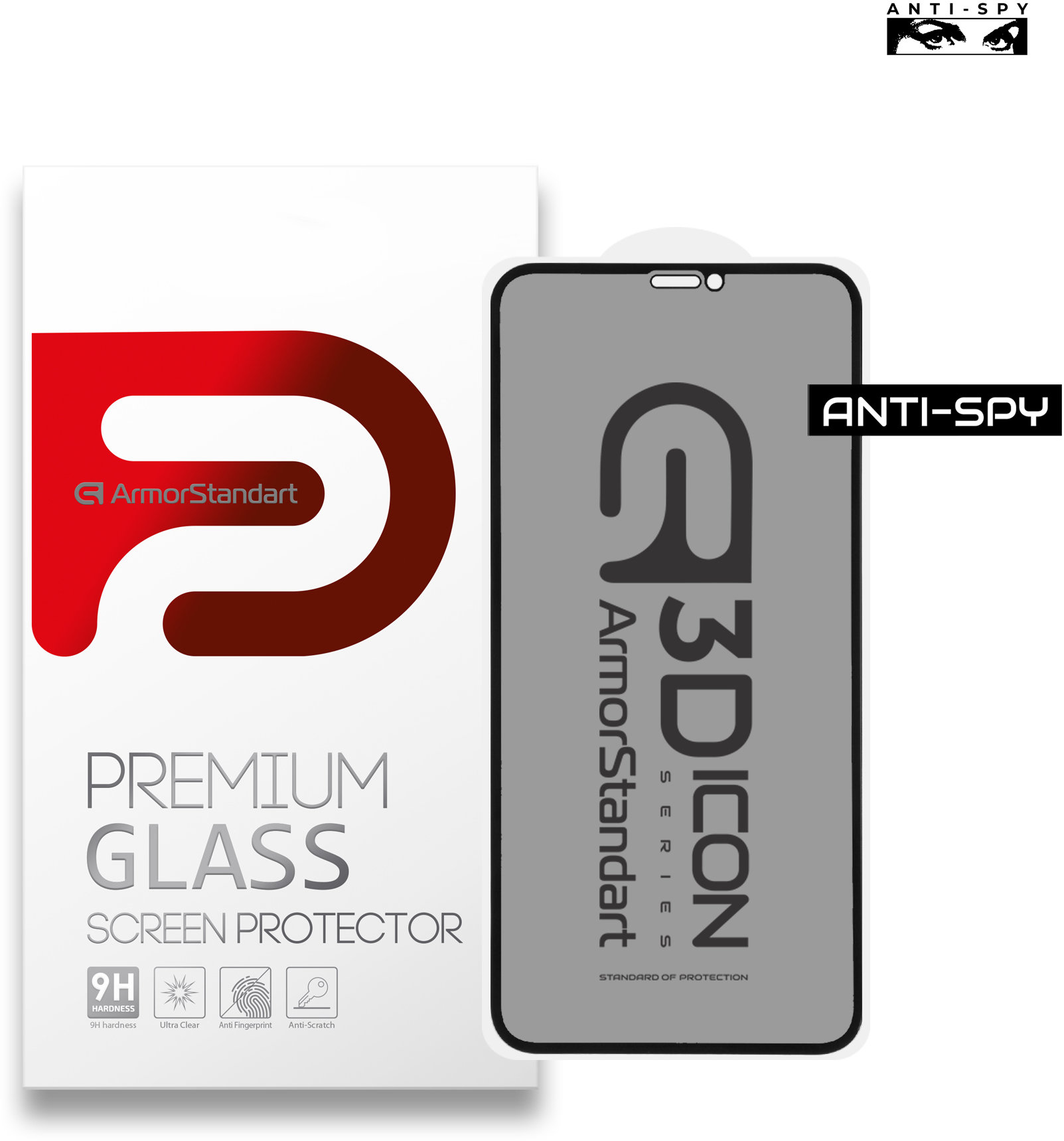 

ArmorStandart Tempered Glass 3D Icon Anti-spy Black (ARM57576) for iPhone 12 | 12 Pro