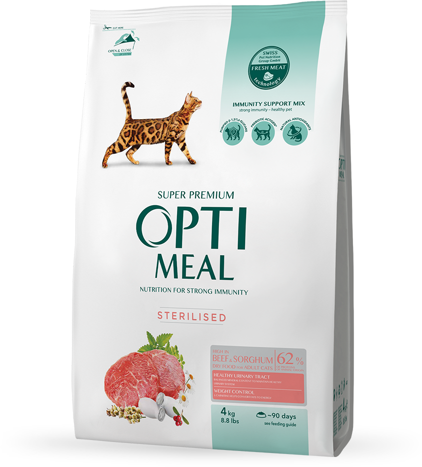 Акція на Сухой корм Optimeal Sterilised cats для стерилизованных кошек с высоким содержанием говядины и сорго 4 кг (4820215364348) від Stylus