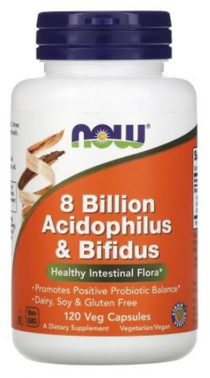 Акція на Now Foods Acidophilus & Bifidus 8 billion 120 veg caps (Пробиотики) від Stylus