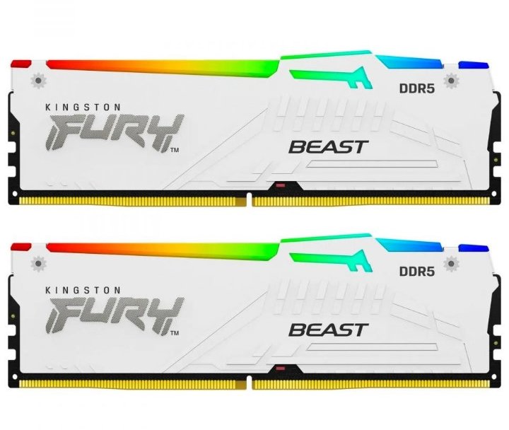 Акція на Kingston Fury 32 Gb (2x16GB) 5200 MHz Beast White Rgb (KF552C40BWAK2-32) від Stylus