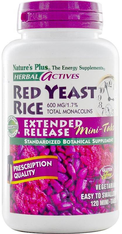 

Nature's Plus Herbal Actives Red Yeast Rice 600 mg 120 Mini-Tabs Красный дрожжевой рис
