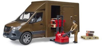 

Игровой набор Bruder Автомобиль Mb Sprinter курьер Ups с фигуркой и аксессуарами (02678)