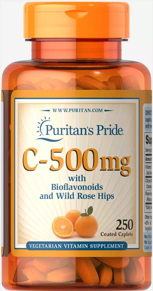 

Puritan's Pride Vitamin C-500 mg with Bioflavonoids & Rose Hips 250 caplets Вітамін C з биофлавоноидами і шипшиною