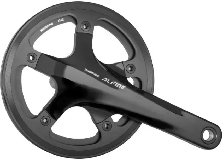 

Шатуны Shimano FC-S501 ALFINE, интегрированная ось, 170мм, 45Т/подв.защита звезды, с компонент. кареткой (EFCS501CB5C2L)