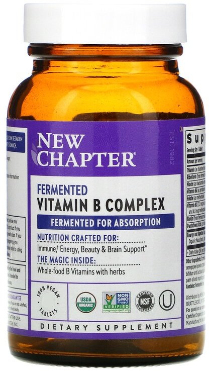 

New Chapter Fermented Vitamin B Complex Комплекс Витамина В 30 таблеток