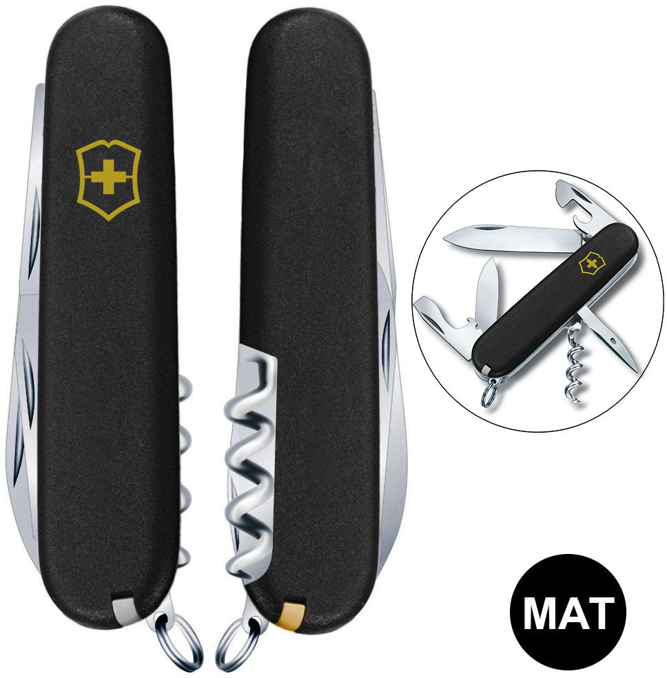 Акція на Victorinox Spartan Mat черный матовый лак с желтым лого (Vx13603.3_M0008p) від Stylus