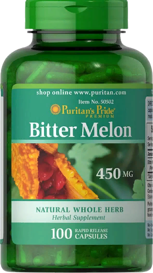 

Puritan's Pride Bitter Melon 450 mg Гірка диня 100 капсул