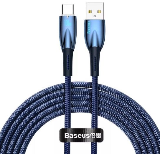 Акція на Baseus Usb Cable to USB-C Glimmer Series Fast Charging 100W 2m Blue (CADH000503) від Stylus