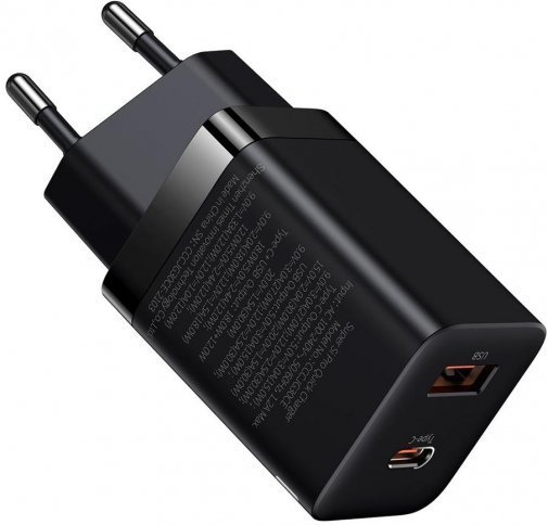 Акція на Baseus Wall Charger USB+USB-C Super Si Pro 30W Black (CCSUPP-E01) від Stylus