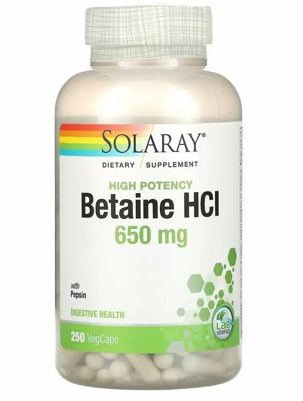 Акція на Solaray Hcl with Pepsin, 650 mg, 250 Vegetarian Capsules (SOR-04815) від Stylus