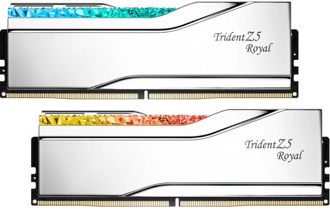 Акція на G.Skill 32 Gb (2x16GB) DDR5 7200 MHz Trident Z5 Royal Silver (F5-7200J3445G16GX2-TR5S) від Stylus