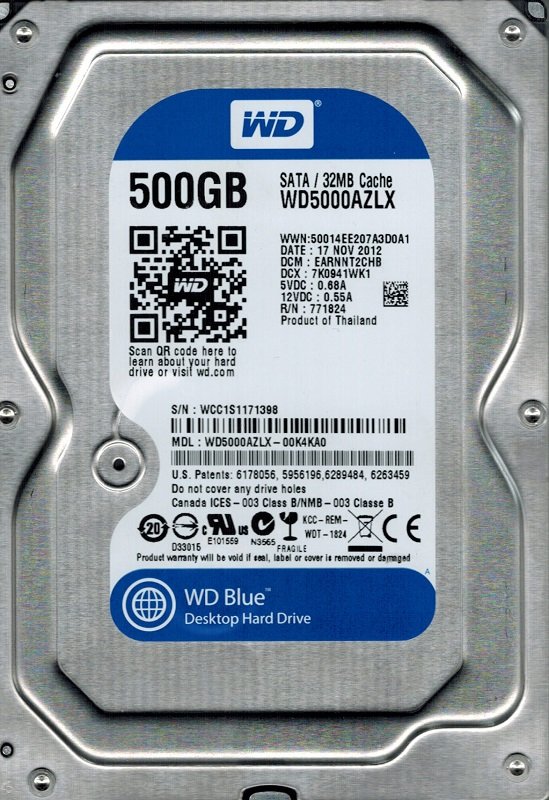 

Wd Blue 3.5" 500Gb WD5000AZLX Rb