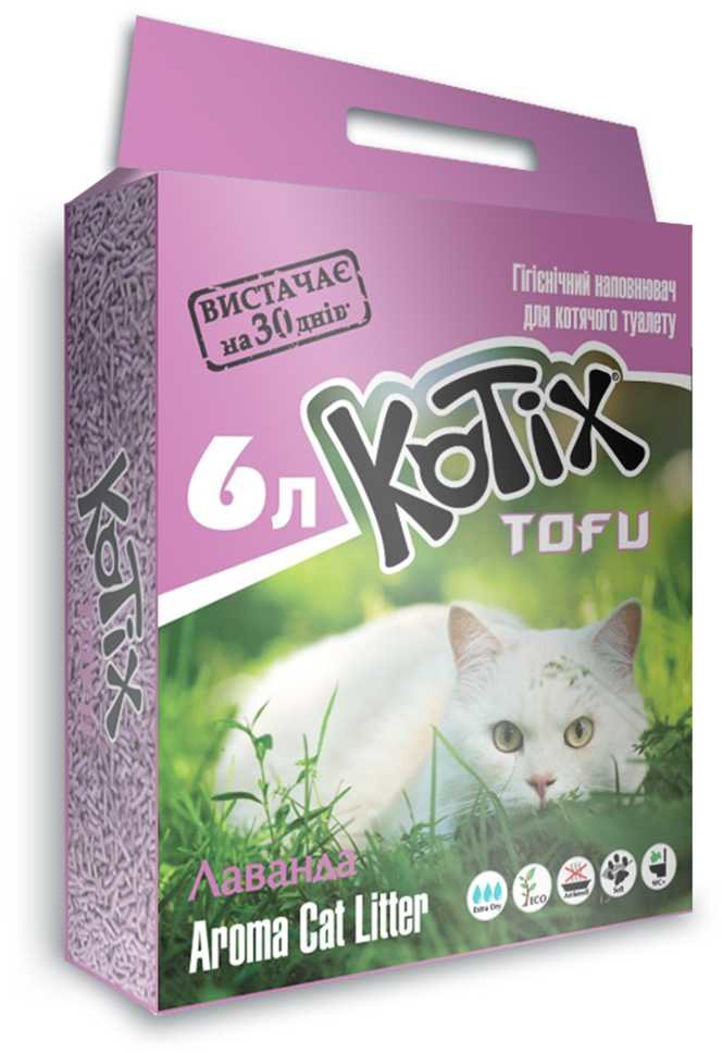 Акція на Наполнитель Kotix Tofu Lavender для котов 6 л від Stylus