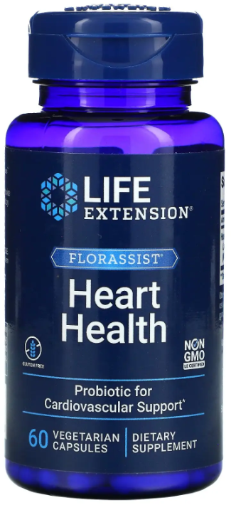 

Life Extension Florassist Heart Health Пробіотик здоров'я серця 60 капсул