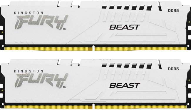 Акція на Kingston Fury 64 Gb (2x32GB) DDR5 6000 MHz Beast White (KF560C30BWK2-64) від Stylus