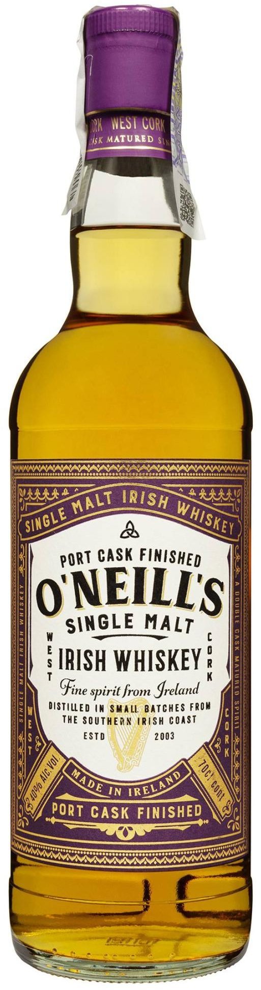 Акція на Виски O'Neills Port Cask Finished Single Malt Irish Whiskey 40% 0.7 л (FSH_5391524714326) від Stylus