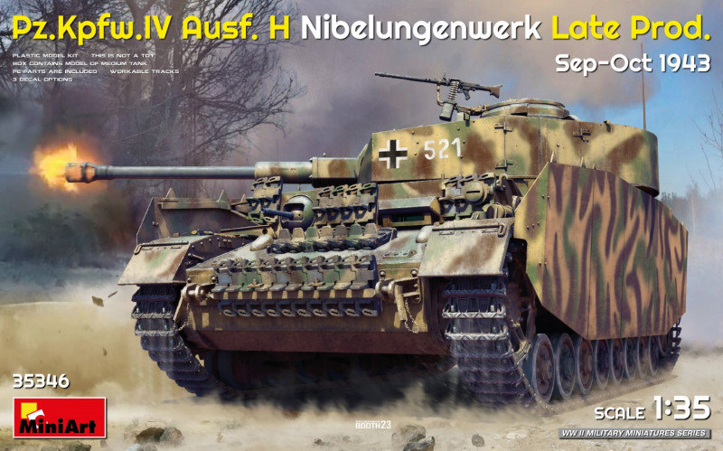 

Немецкий средний танк Miniart Pz.Kpfw.IV Ausf.H позднего выпуска завода Nibelungenwerk (MA35346)