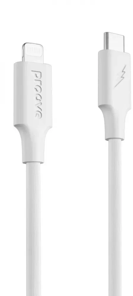 Акція на Proove Cable USB-C to Lightning Striped Silicone 1m White від Stylus