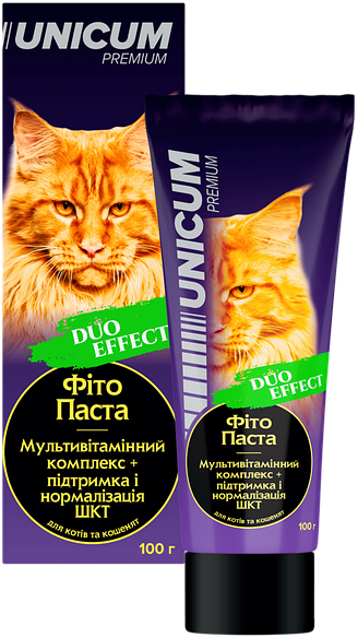 

Фітопаста Unicum Duo Мультивітамін+ЖКТ для котів та кошенят 100 мл /8 (UN-097)